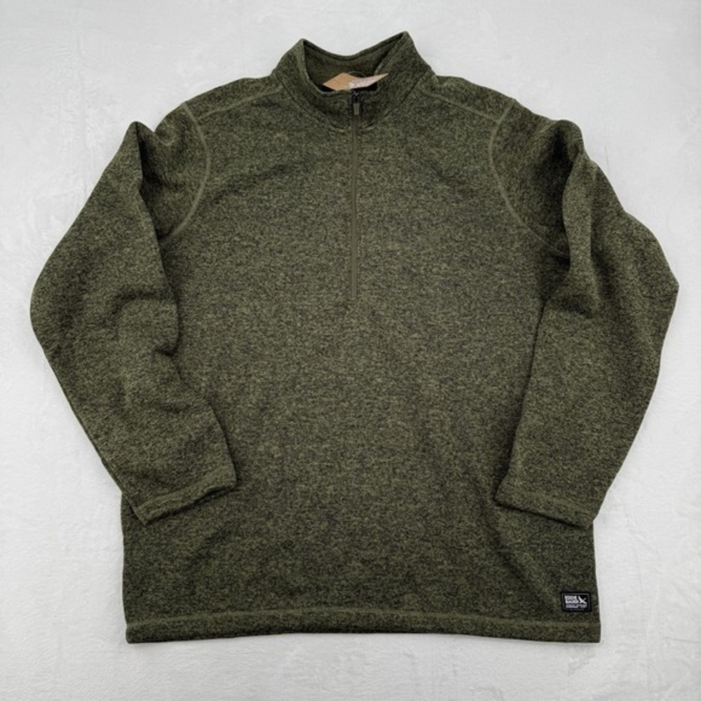 Eddie Bauer 1/4 Zip Radiator Fleece Sweater‎ Green Heather Sz XXL Tall NWT New